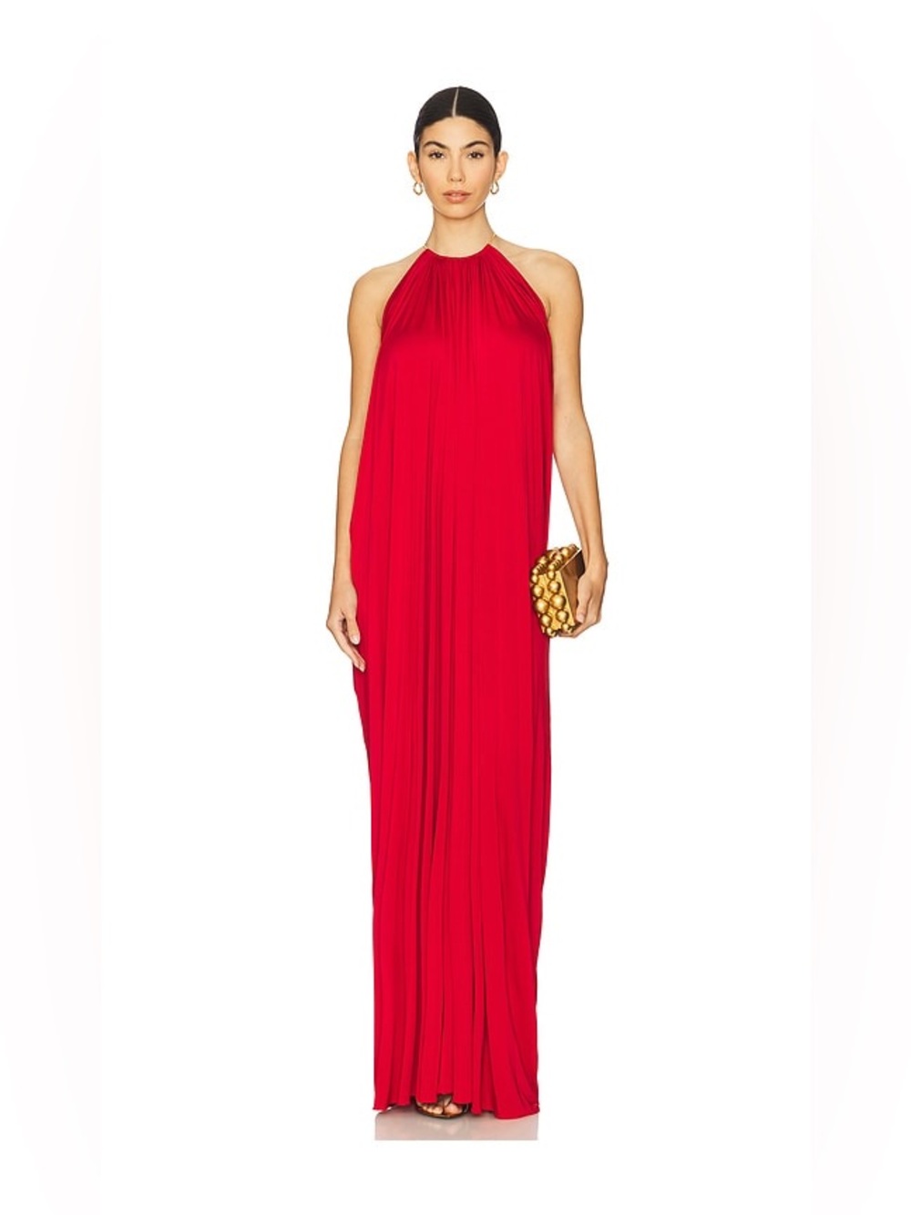 Ronny Kobo Lucas Maxi Dress Red Large Draped
